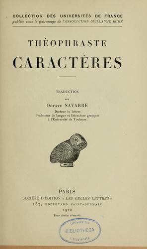Cover for Caractères