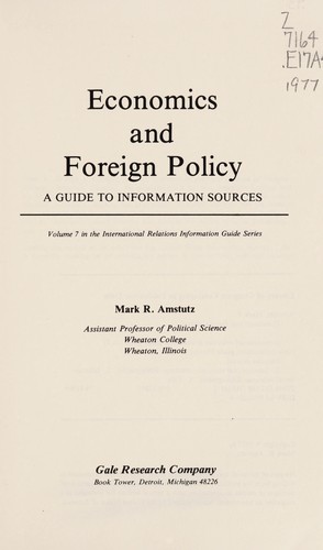Cover for Economics and foreign policy