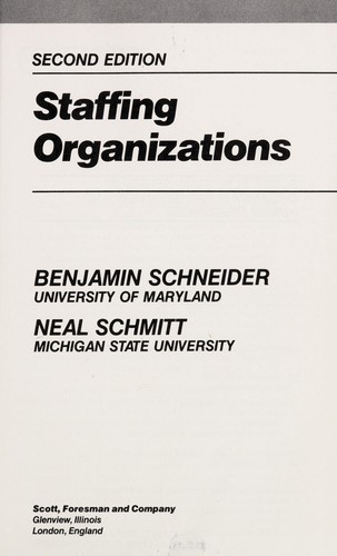 Cover for Staffing organizations