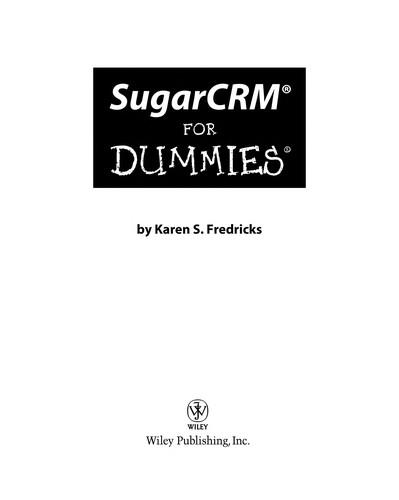 Cover for SugarCRM for dummies
