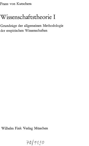 Cover for Wissenschaftstheorie I