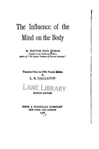 Cover for The Influence of the mind on the body