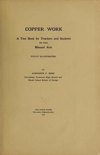 Cover for Copper work...