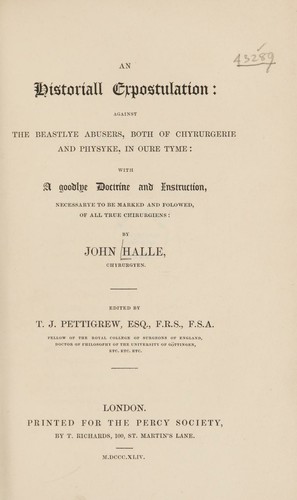Cover for An historical expostulation