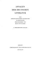Cover for Annalen der deutschen Literatur