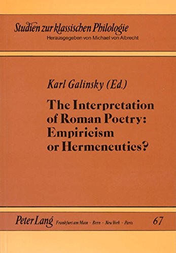 Cover for The interpretation of Roman poetry