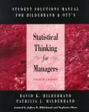 Cover for Student Solutions Manual for Statistical Thinking for Managers