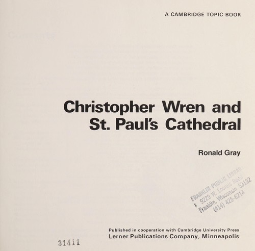Cover for Christopher Wren and St. Paul's Cathedral
