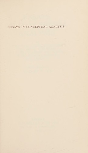 Cover for Essays in Conceptual Analysis.