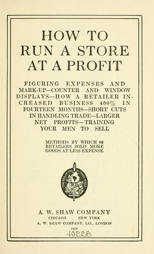 Cover for How to run a store at a profit