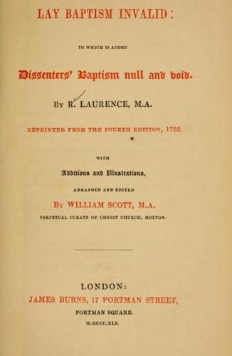 Cover for Lay Baptism invalid