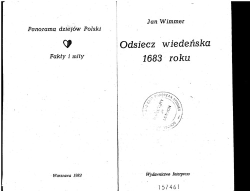 Cover for Odsiecz wiedeńska 1683 roku