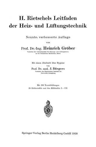 Cover for H. Rietschels Leitfaden der Heiz- und Lüftungstechnik
