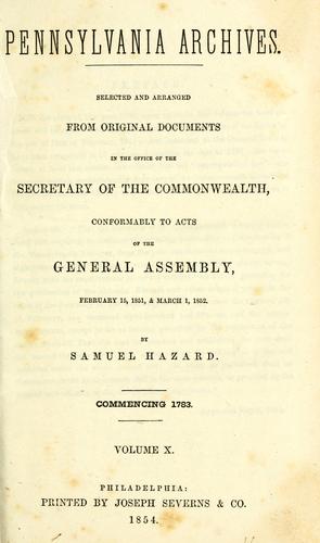Cover for Pennsylvania archives
