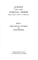 Cover for Judges and the judicial power