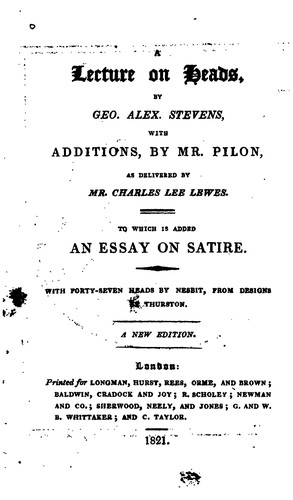 Cover for A Lecture on Heads