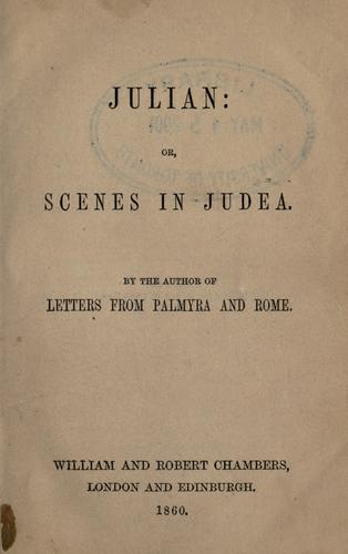 Cover for Julian, or, Scenes in Judea