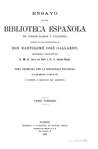 Cover for Ensayo de una biblioteca española de libros raros y curiosos