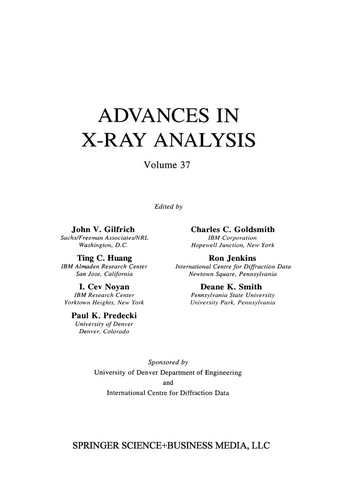Cover for Advances in X-Ray Analysis