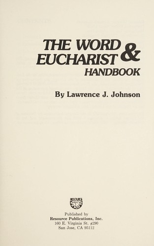 Cover for Word and Eucharist Handbk