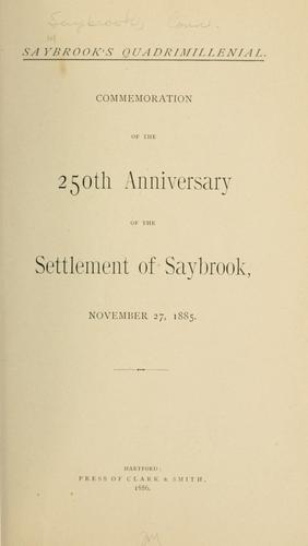 Cover for Saybrook's quadrimillenial.