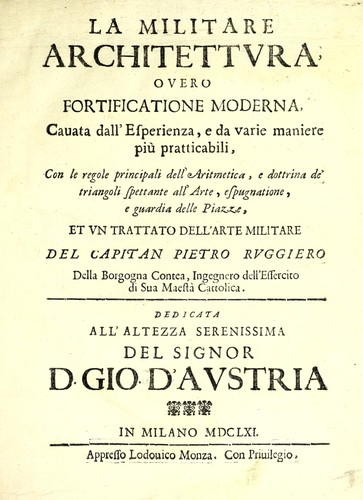 Cover for La militare architettura, ouero, Fortificatione moderna