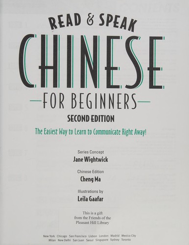 Cover for Read & speak Chinese for beginners