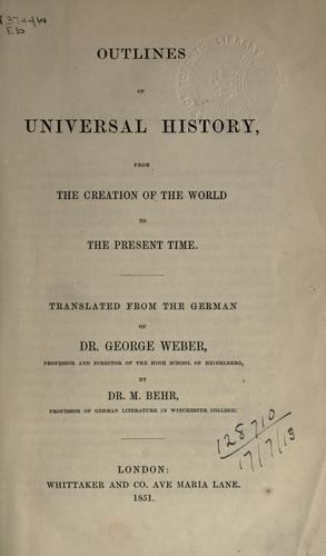 Cover for Outlines of universal history
