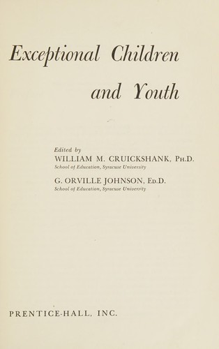 Cover for Education of exceptional children and youth