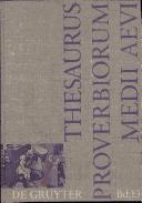 Cover for Thesaurus proverbiorum Medii Aevi