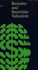 Cover for Business and securities valuation