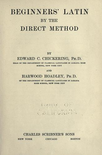 Cover for Beginners' Latin by the direct method