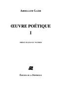Cover for Oeuvre poétique