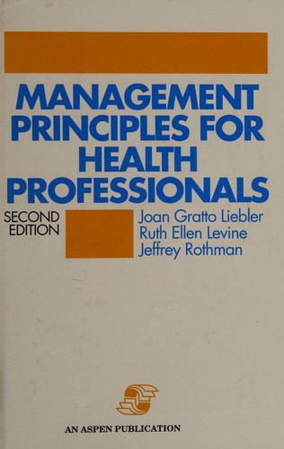 Cover for Management principles for health professionals