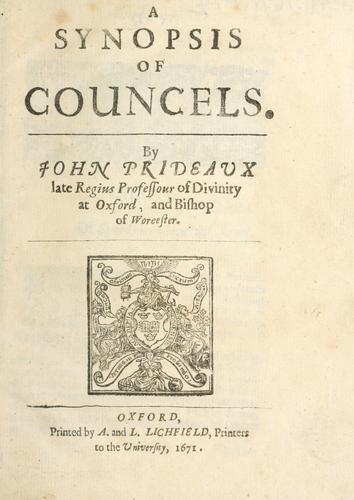 Cover for synopsis of councels