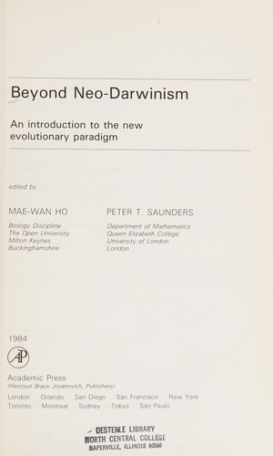 Cover for Beyond neo-Darwinism