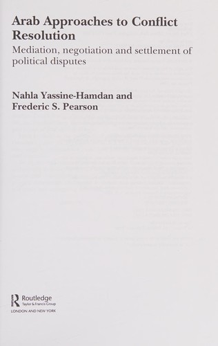 Cover for Arab Approaches to Conflict Resolution