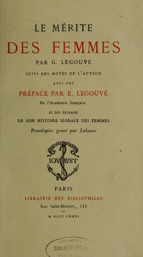 Cover for Le mérite des femmes