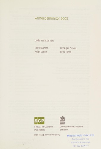 Cover for Armoedemonitor 2005