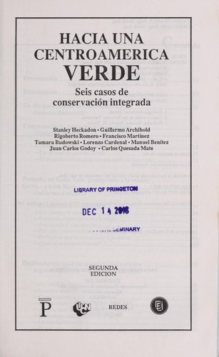 Cover for Hacia una Centroame rica verde