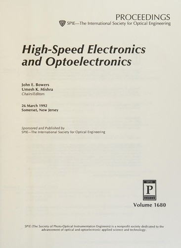 Cover for High-speed electronic and optoelectronics