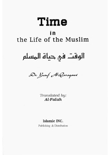 Cover for Time in the life of a Muslim