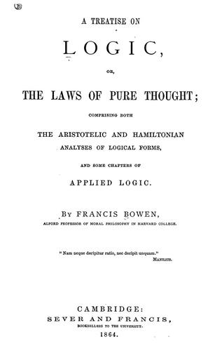 Cover for A treatise on logic