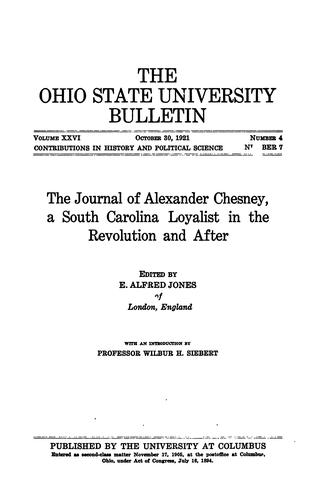 Cover for The journal of Alexander Chesney