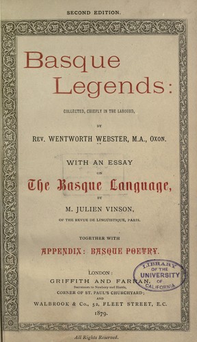 Cover for Basque legends