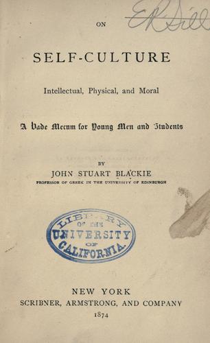 Cover for On self-culture, intellectual, physical, and moral