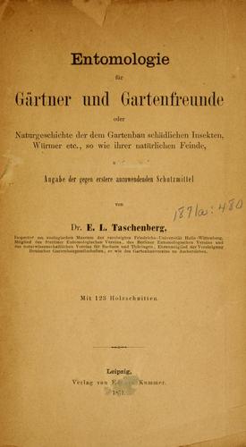 Cover for Entomologie für Gärtner und Gartenfreunde