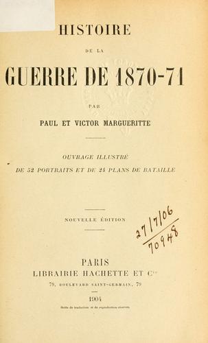 Cover for Histoire de la Guerre de 1870-71.