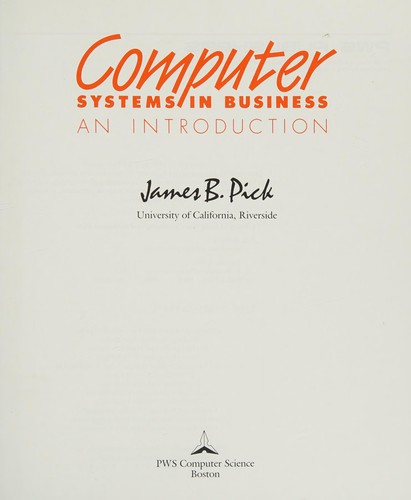 Cover for Computer systems in business