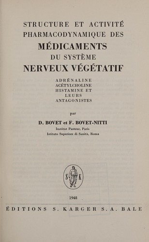 Cover for Structure et activité pharmacodynamique des médicaments du système nerveux végétatif